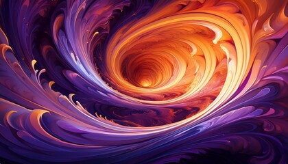 Obraz premium abstract swirling vortex of purple and orange hues