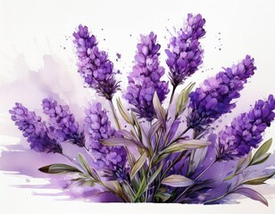 Obraz premium lavender isolated on white background