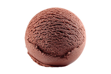 Chocolate ice cream scoop isolated on transparent background