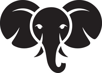 Elephant Head Silhouette Vector Illustration Simple Design for Wildlife Conservation and Animal Lovers