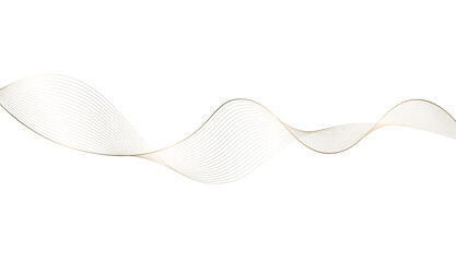 transparent dynamic golden waves line art, illustration wavy grey lines flowing smooth curve on transparent background.