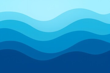 Fototapeta premium Abstract blue waves with gradient layers representing the ocean or sea in a flowing motion