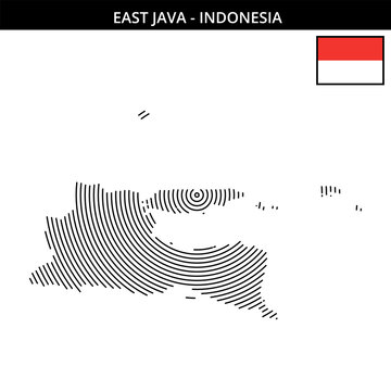 East Java Indonesia with unique geographical maps