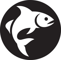 Fototapeta premium Sleek Fish Icon Vector Illustration for Seafood Restaurants and Aquatic Themed Design Projects