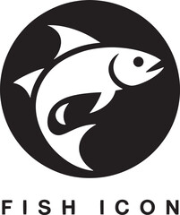 Sleek Fish Icon Vector Illustration for Seafood Restaurants and Aquatic Themed Design Projects