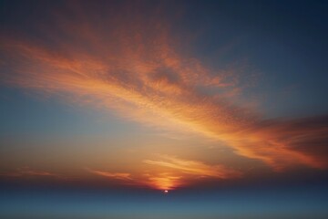 Fototapeta premium Abstract gradient sunrise in the sky with blue and orange natural background