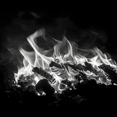 Generative AI, Abstract background image of cold flames
