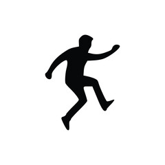 Silhouette of Man Running or Jumping , Dynamic silhouette of a man in motion. Perfect for sports, energy, and action-related graphics.

