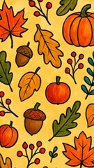 Autumn harvest leaves pattern