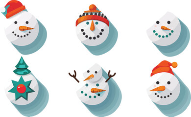 Snowman cartoon illustration design elements