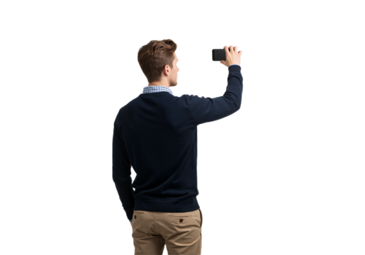 Casual Man Taking a Selfie: Modern Lifestyle and Technology