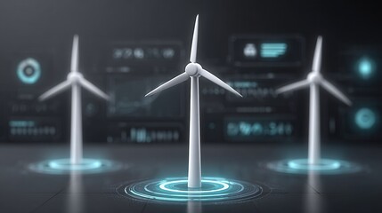 Wind energy turbine process chart clean energy technology esg focus green energy environment minimalist viewpoint