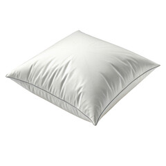 Soft white square cushion isolated on transparent background for design