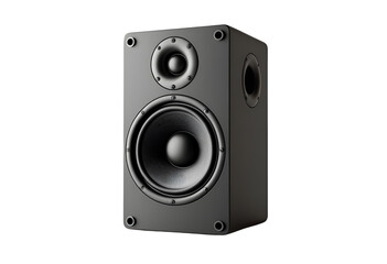 Black audio studio acoustic speaker, 3D rendering isolated for sound.