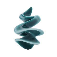 3d illustration of abstract blue spiral shape isolated on transparent background