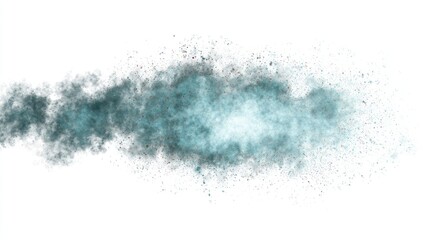 Fototapeta premium Abstract teal and gray splatter on white background