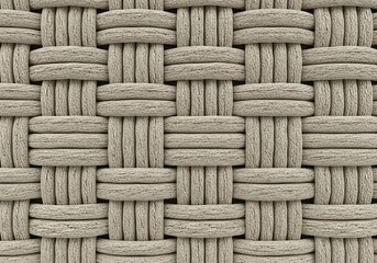 Seamless basket weave fabric texture, braided rope background in beige for rustic, natural, and craft design concepts