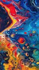 Colorful acrylic oil spill and oil liquid background for display or montage your products. Mockup for display of product. Chromatic explosion of liquid pigments.