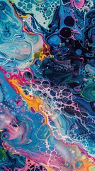 Colorful acrylic oil spill and oil liquid background for display or montage your products. Mockup for display of product. Chromatic explosion of liquid pigments.