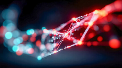 Abstract digital network illustration featuring glowing lines and vibrant dots, symbolizing futuristic connectivity