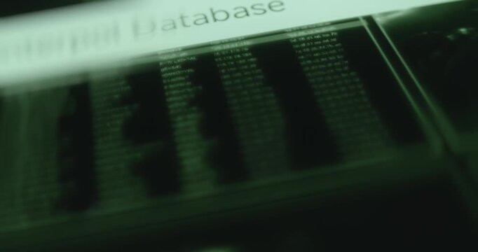 Running lines of encrypted data within Interpol Database interface