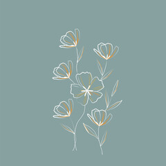 Cheerful Flower Pattern with Daisies and Tulips on Beige
