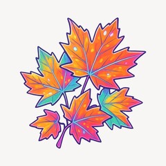 Vibrant autumn leaves illustration