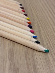 colored pencils on white background