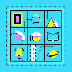 Education and knowledge - line design style illustration