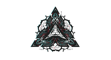 Futuristic Geometric Vector Pattern with Circuitry Elements in Modern Tech Style