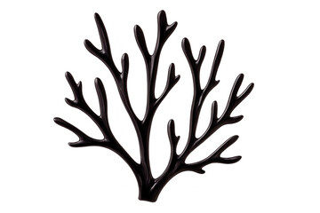 Obraz premium 3d rendering of black coral against a transparent background, enhancing marine-themed projects with its striking detail and elegance