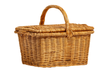 Wicker picnic basket, light brown (1)