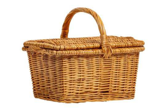Wicker picnic basket, light brown (1)