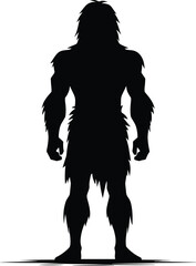 Strong caveman from stone age Vector Illustration isolated on a white background