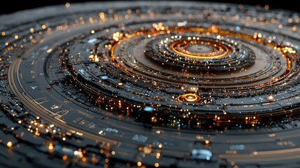 Fototapeta premium Abstract circular technological design