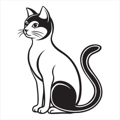 Obraz premium cat sitting silhouette vector