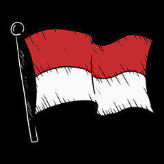 Indonesia Flag Vector Design Illustration
