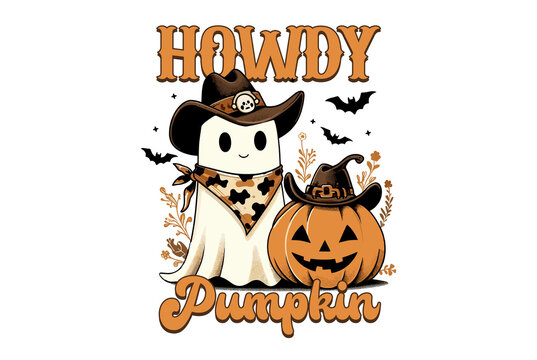 Howdy pumpkin isolated on transparent background