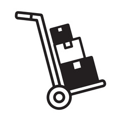 Hand truck with boxes vector illustration