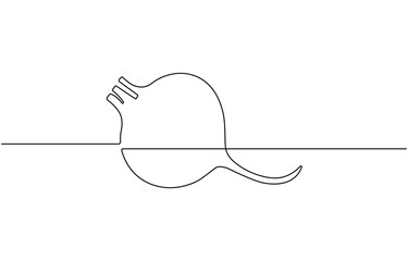Fototapeta premium Beetroot in continuous line art drawing style, icon.