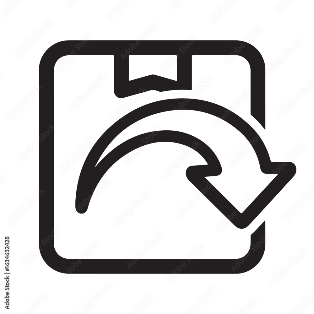 Aufkleber package return icon vector. delivery box and arrow showing return concept illustration.
