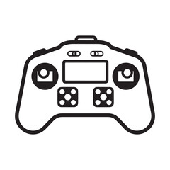 Remote control for drones, vector illustration in black and white