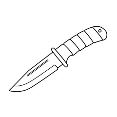 Simple Line Drawing of a Knife