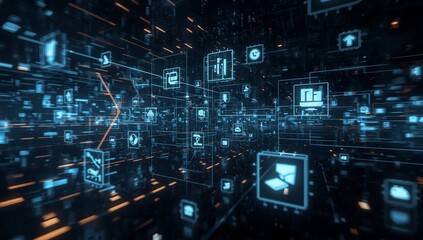 Obraz premium abstract binary code background