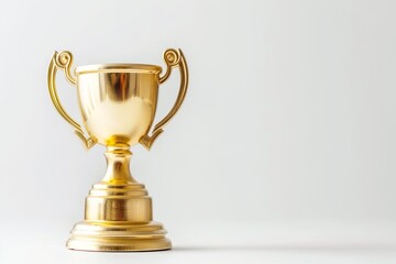 Baseball-themed gold trophy on white background, minimal design, concept of sports victory and achievement.