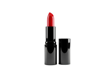 Fototapeta premium 3D illustration of a red lipstick capped against a white backdrop
