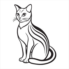 Obraz premium cat sitting silhouette vector