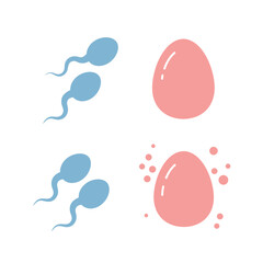 Illustration of Sperm and Egg Cells