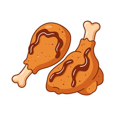 Two Chicken Drumsticks with Sauce