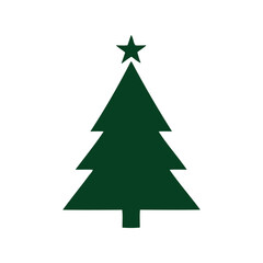 Green christmas tree vector illustration festive holiday icon winter season graphic isolated eps